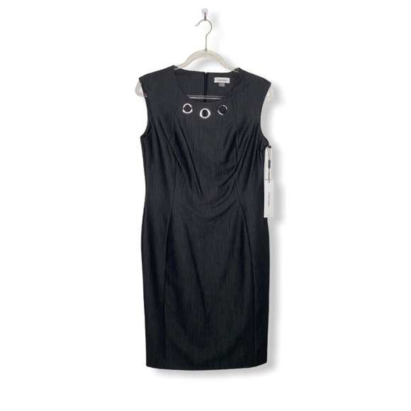 Calvin Klein Dark Gray/Silver Sheath Dress size 10 - Picture 1 of 6